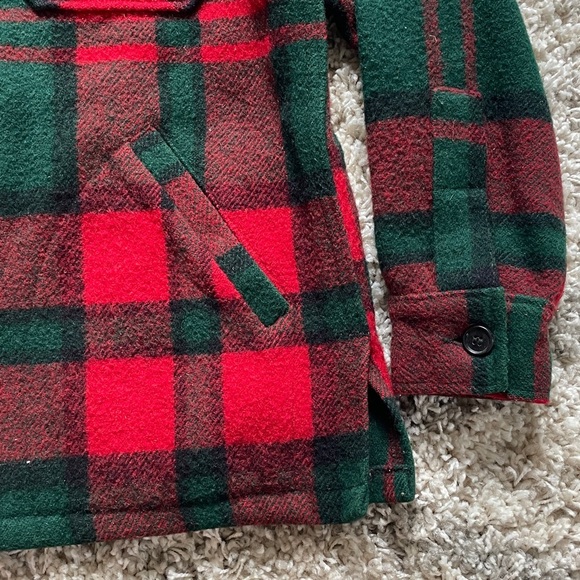 Vintage Woolrich Red and Green Plaid Wool Jacket size Medium - Picture 6 of 9